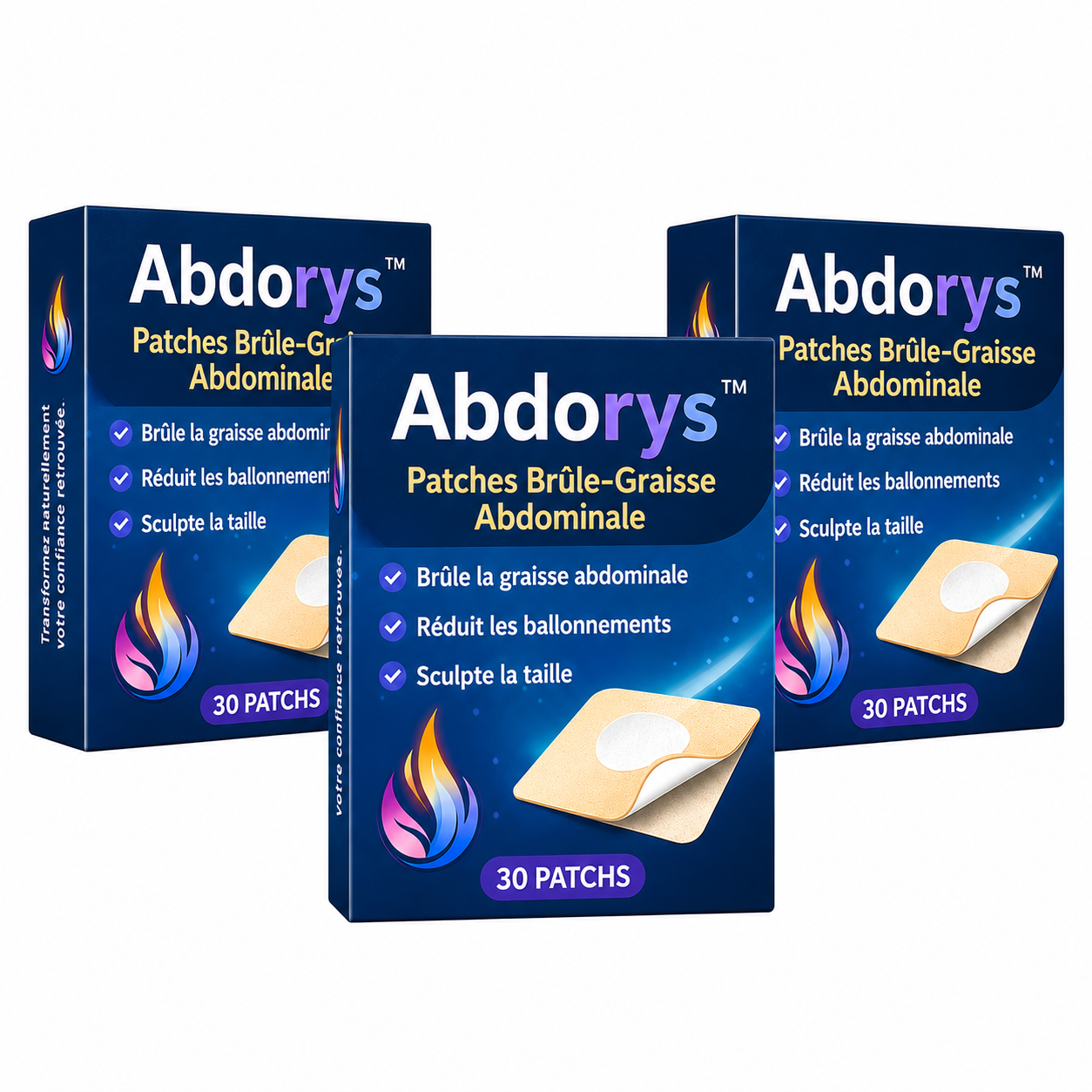 Abdorys™ Patchs Brûle-Graisse Abdominale | Perdez jusqu’à 3,2 kg en seulement 5 jours !