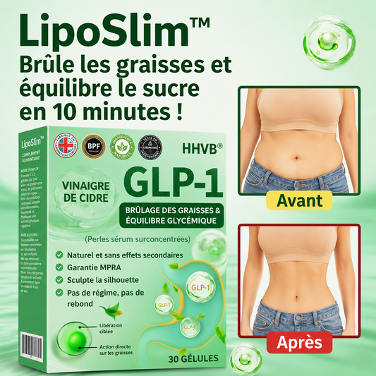 LipoSlim™ Perles Minceur GLP-1 | Brûle les graisses et équilibre le sucre en 10 minutes !