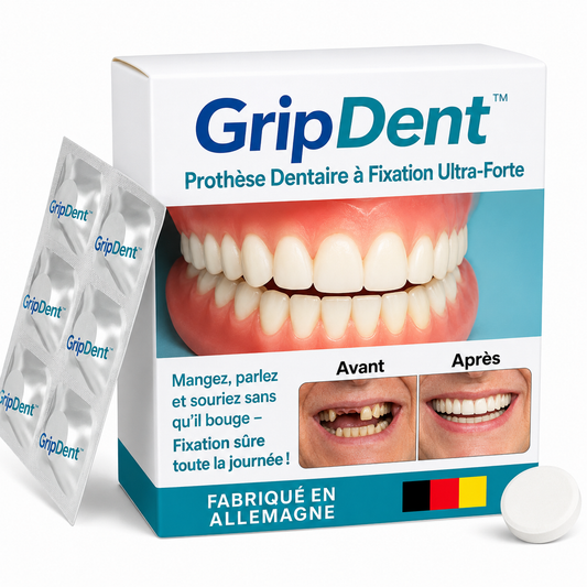 GripDent™ Prothèse Dentaire à Fixation Ultra-Forte | Mangez, parlez et souriez sans qu’il bouge – toute la journée sans colle!