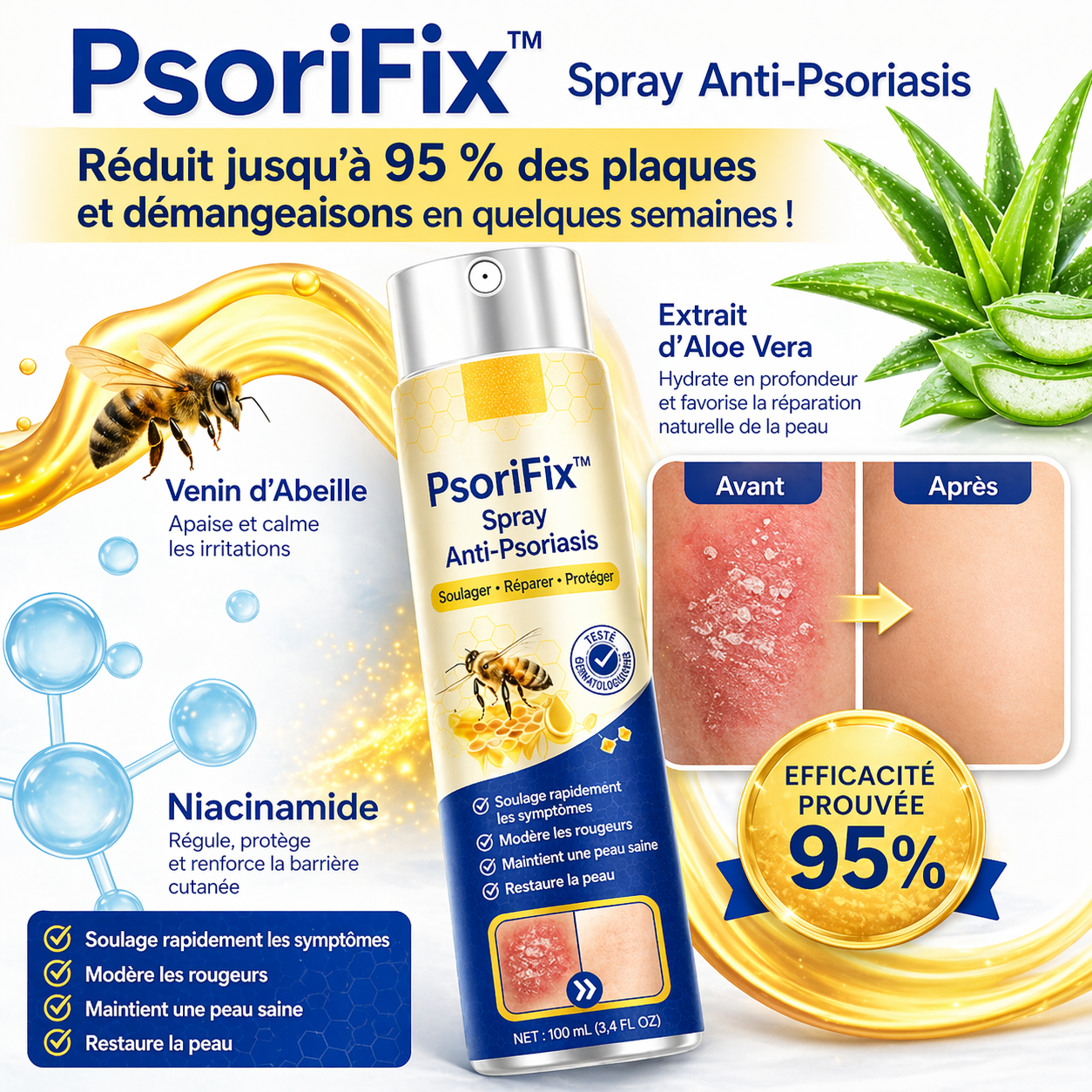 PsoriFix™ Spray Anti-Psoriasis | Réduit jusqu’à 95 % des plaques et démangeaisons en quelques semaines !