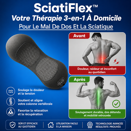 SciatiFlex™ Masseur Lombaire Triple Action | Soulagez vos douleurs sciatiques et lombaires en 15 minutes chrono !