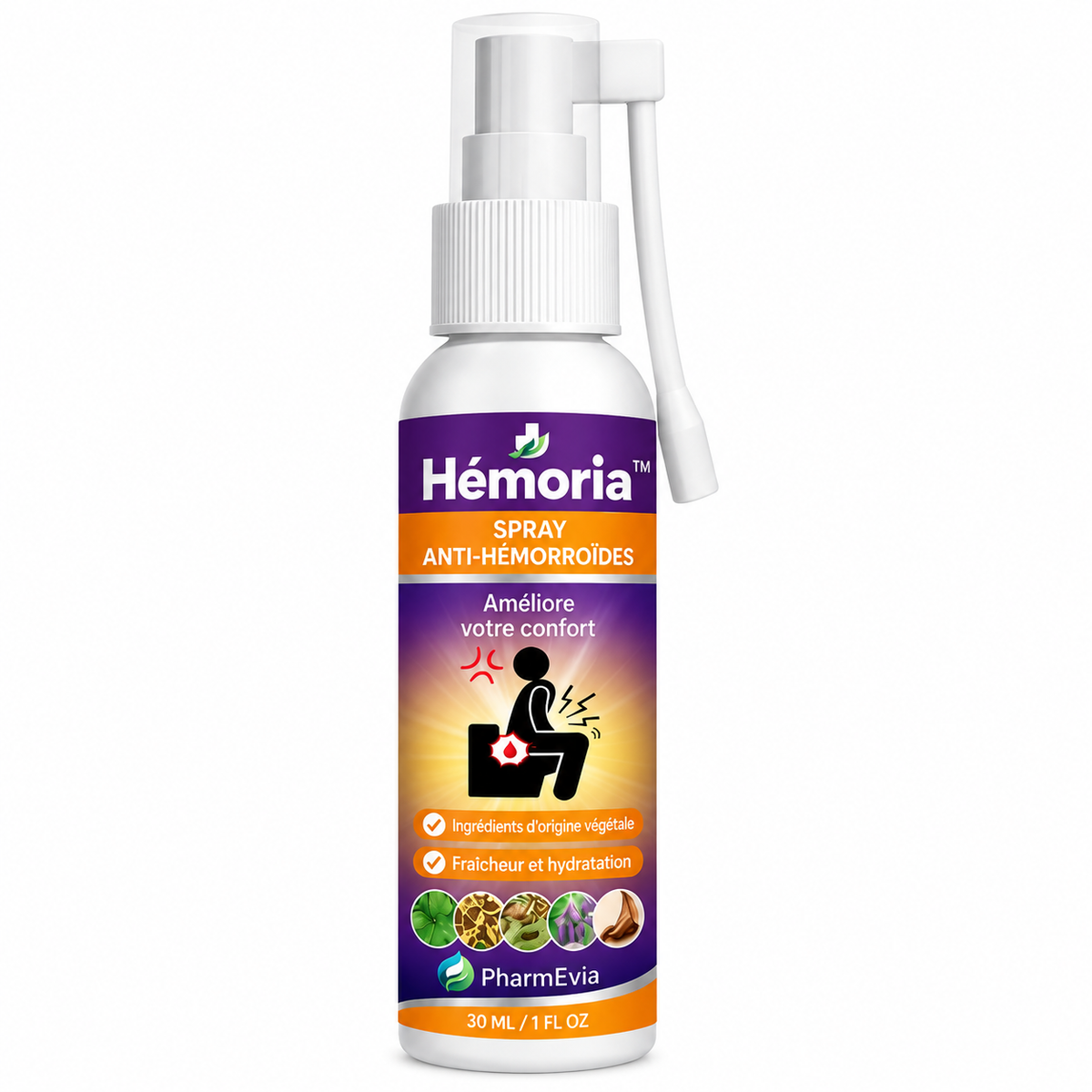 Hémoria™ Spray Anti-Hémorroïdes | Éliminez les hémorroïdes dès la première application, sans pommade ni ordonnance !