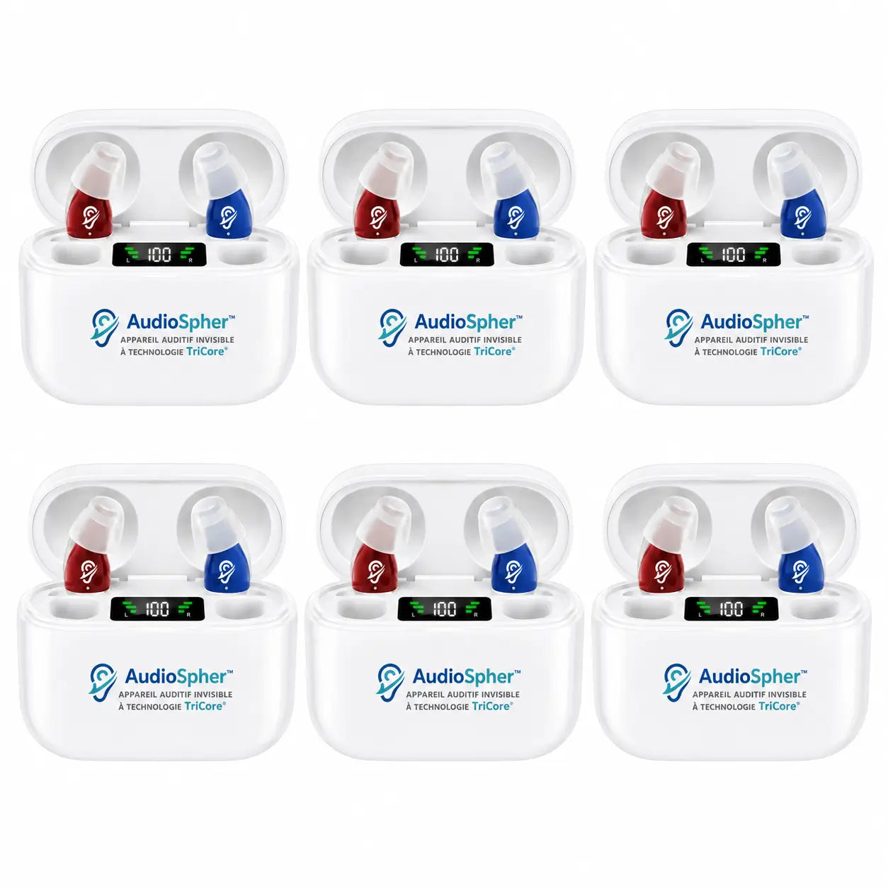 AudioSpher™ Appareil Auditif Invisible à Technologie TriCore | Entendez parfaitement en 3 secondes, sans aucun sifflement !