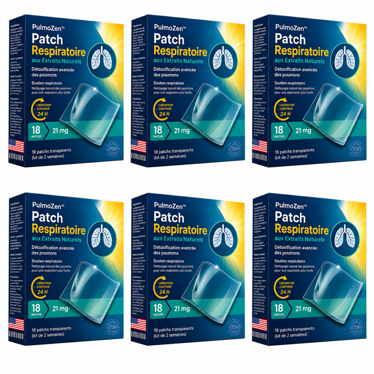 PulmoZen™ Patch Respiratoire aux Extraits Naturels | Libérez vos bronches et respirez plus facilement dès 15 minutes !