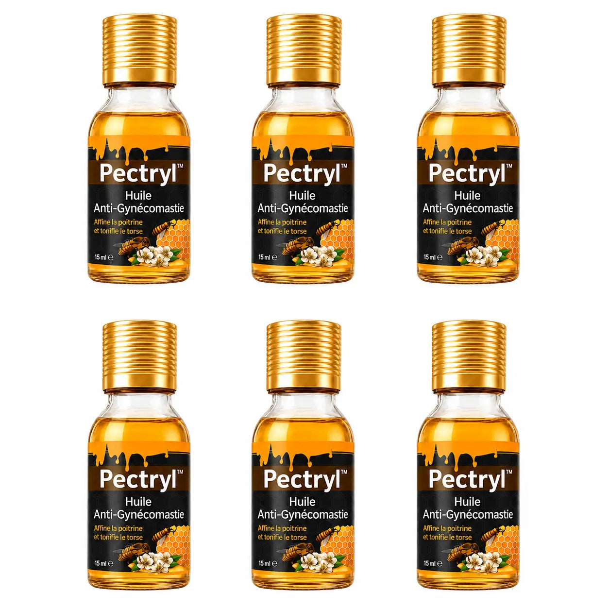 Pectryl™ Huile Anti-Gynécomastie | Éliminez la graisse et retrouvez un torse plat en 10 minutes !