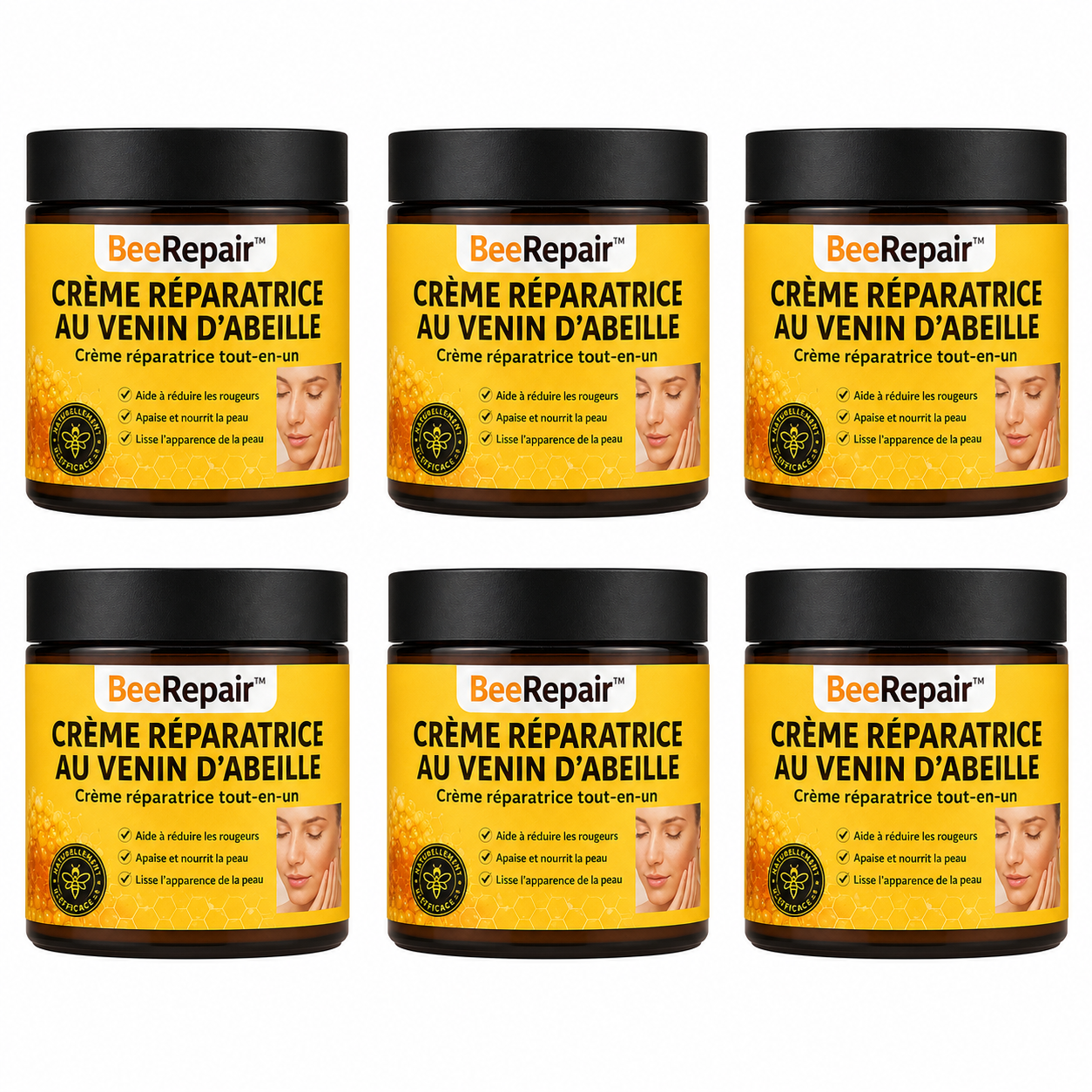 BeeRepair™ Crème Réparatrice au Venin d’Abeille | Élimine eczéma, boutons et rougeurs dès la première application!