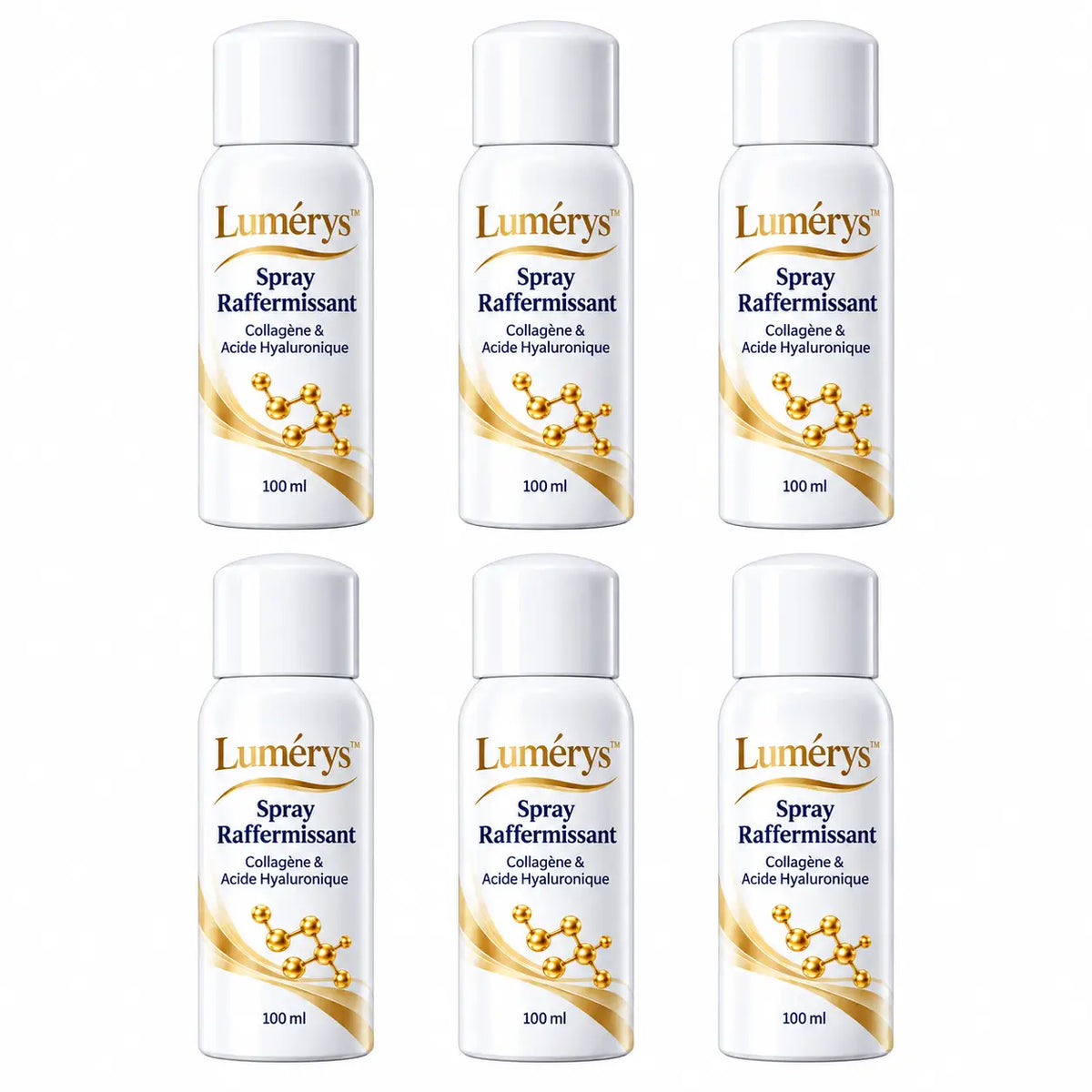 Lumérys™ Spray Raffermissant Collagène & Acide Hyaluronique | Repulpez, hydratez et liftez votre peau sans aiguille ni chirurgie !