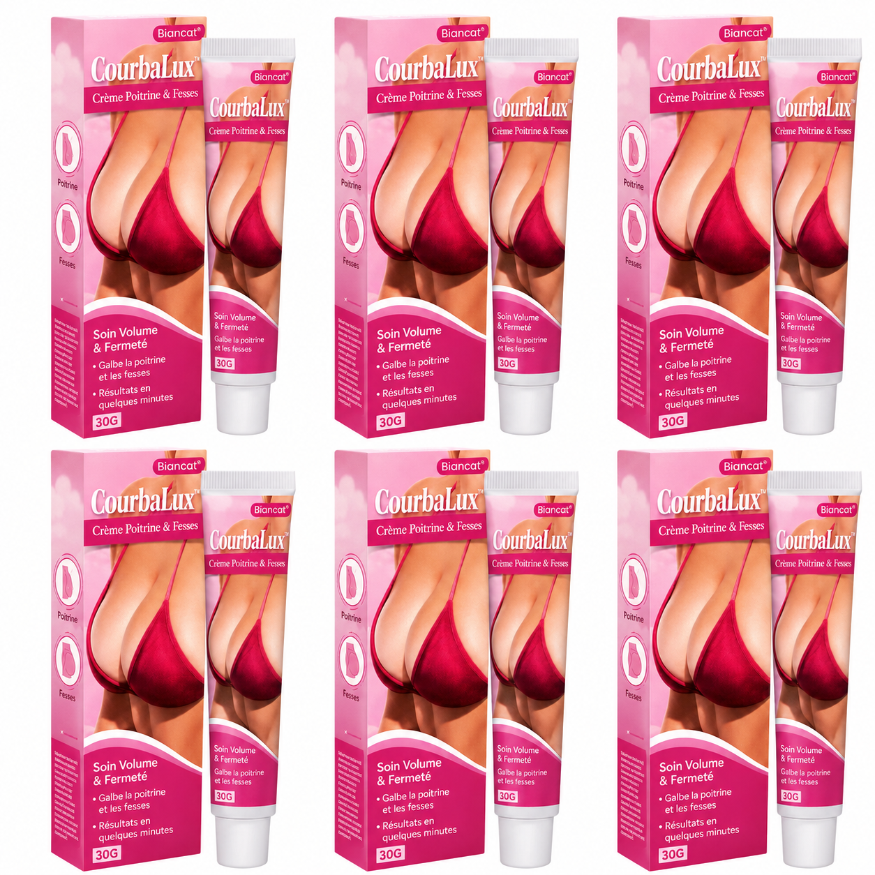 CourbaLux™ Crème Poitrine & Fesses | Augmente visiblement vos formes en quelques minutes !