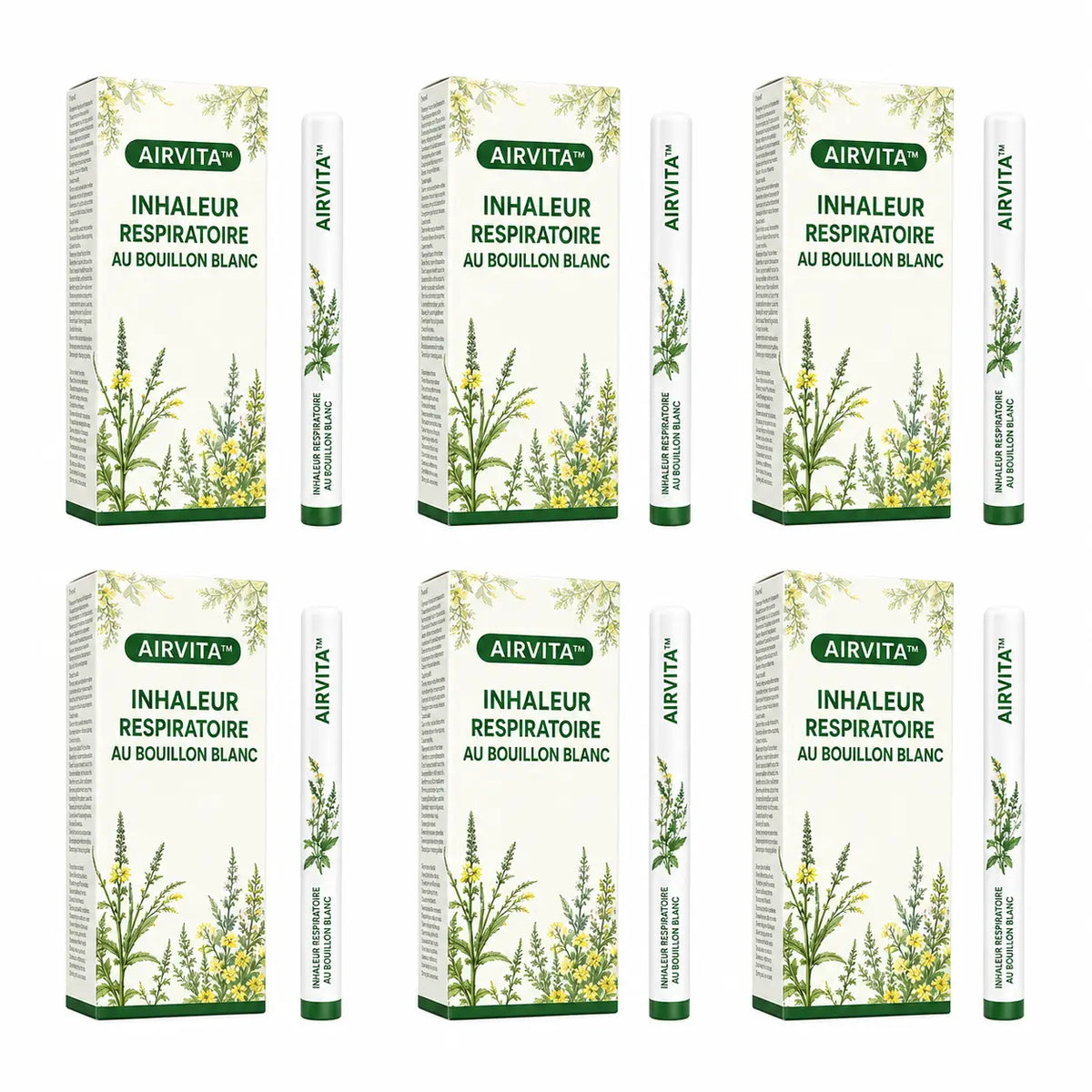 AirVita™ Inhaleur Respiratoire au Bouillon Blanc | Respirez plus librement en 2 minutes, sans gélules ni sirops !