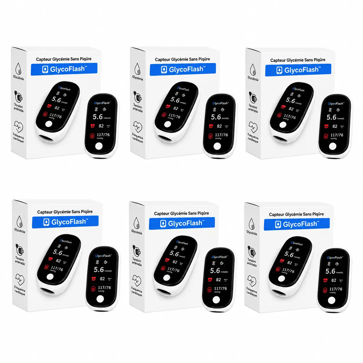 GlycoFlash™ Capteur Glycémie Sans Piqûre | Vérifiez votre sucre en 5 secondes, sans sang ni douleur !