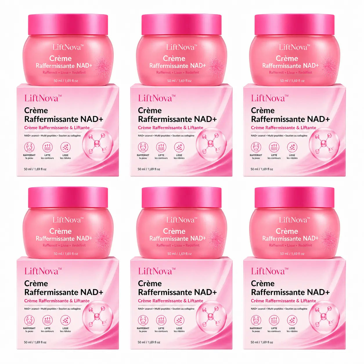 LiftNova™ Crème Raffermissante NAD+ | Lissez rides, relâchement et peau fripée en 14 jours, sans injections !