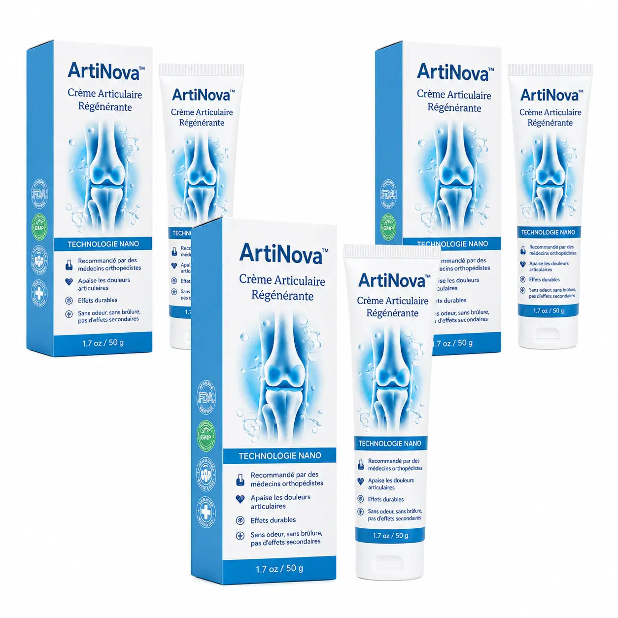 ArtiNova™ Crème Articulaire Régénérante | Éliminez vos douleurs articulaires de 97 % en seulement 4 jours !