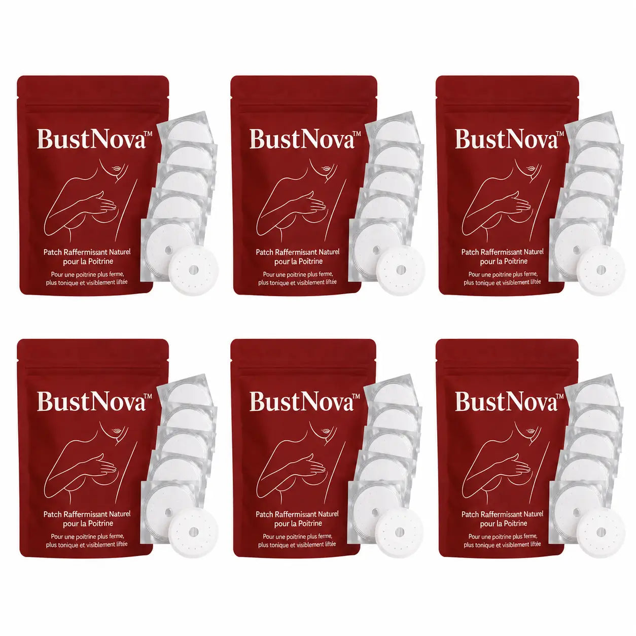 BustNova™ Patch Raffermissant Naturel pour la Poitrine | Redonne galbe et fermeté en 14 jours sans chirurgie!