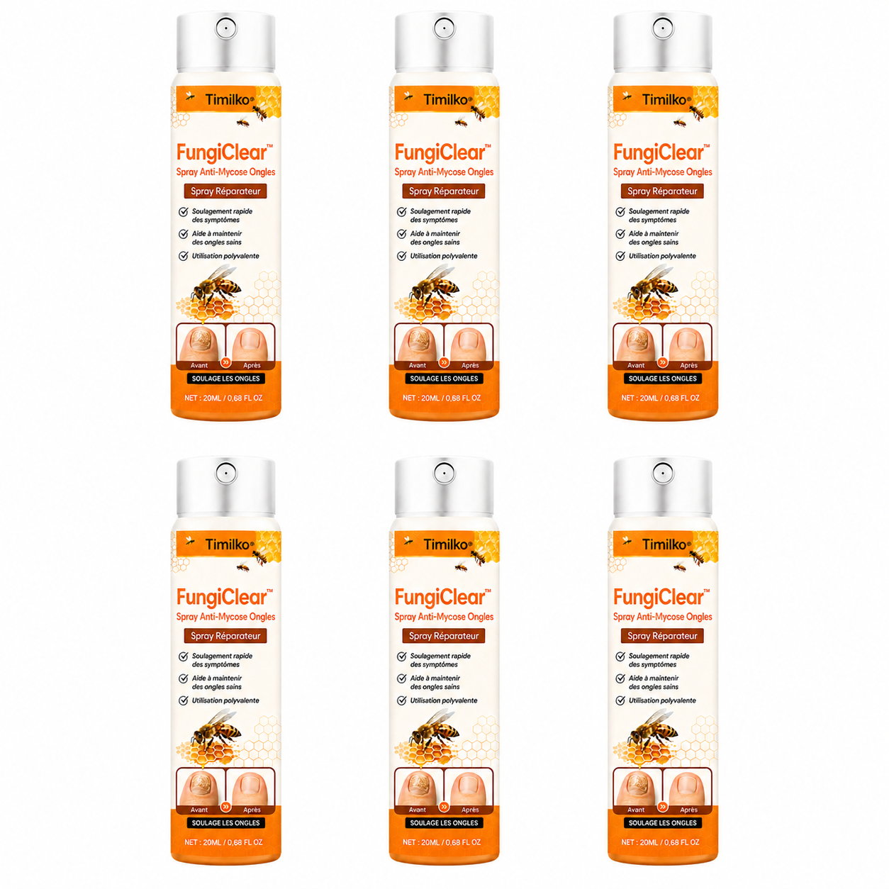 FungiClear™ Spray Anti-Mycose Ongles | Éliminez les champignons à la racine et retrouvez des ongles clairs, sains et propres dès 7 jours !
