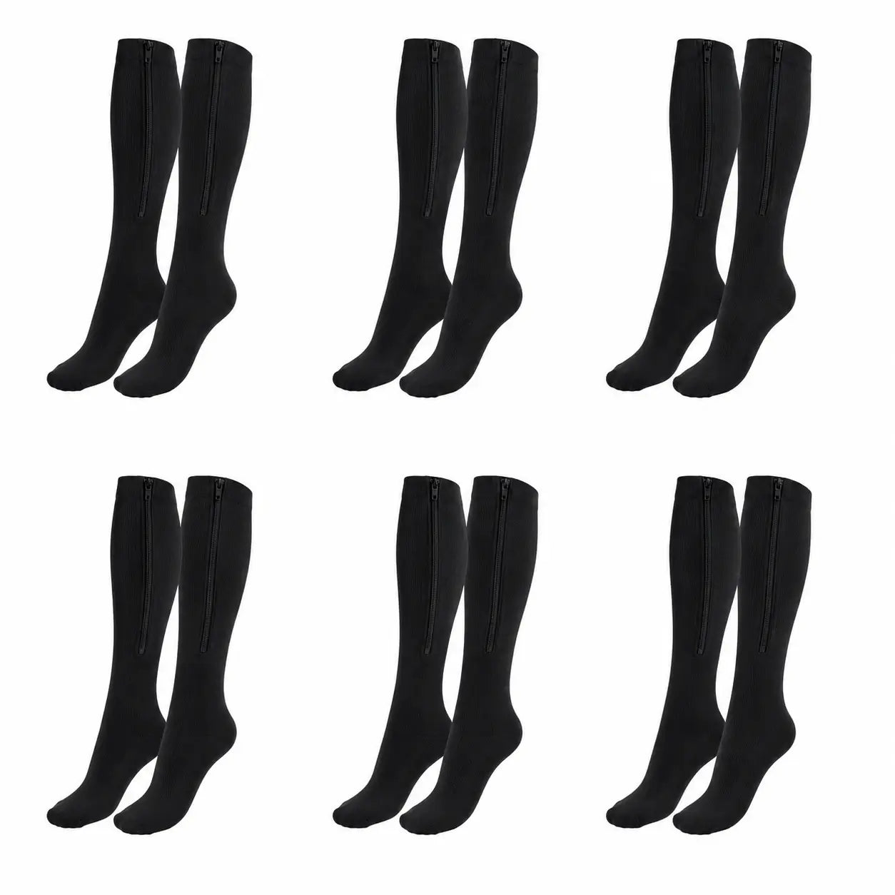 ZipVeina™ Bas de Contention Zippés | Soulagez vos jambes lourdes en 30 secondes, sans vous plier ni forcer !