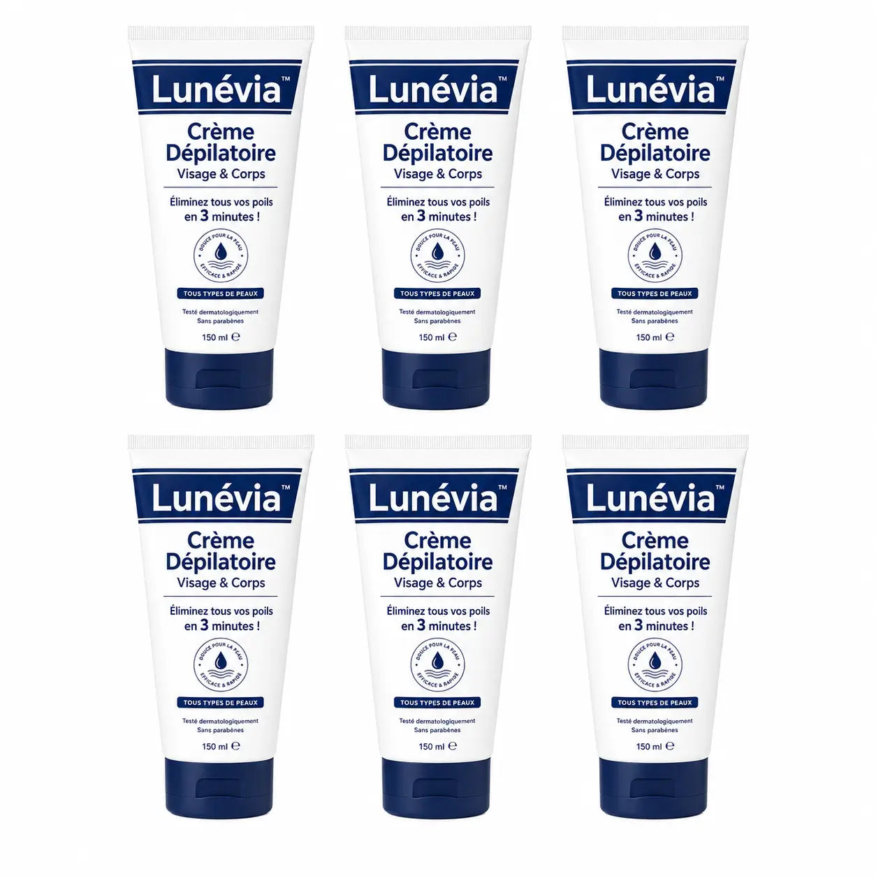 Lunévia™ Crème Dépilatoire Visage & Corps | Éliminez tous vos poils en 3 minutes !