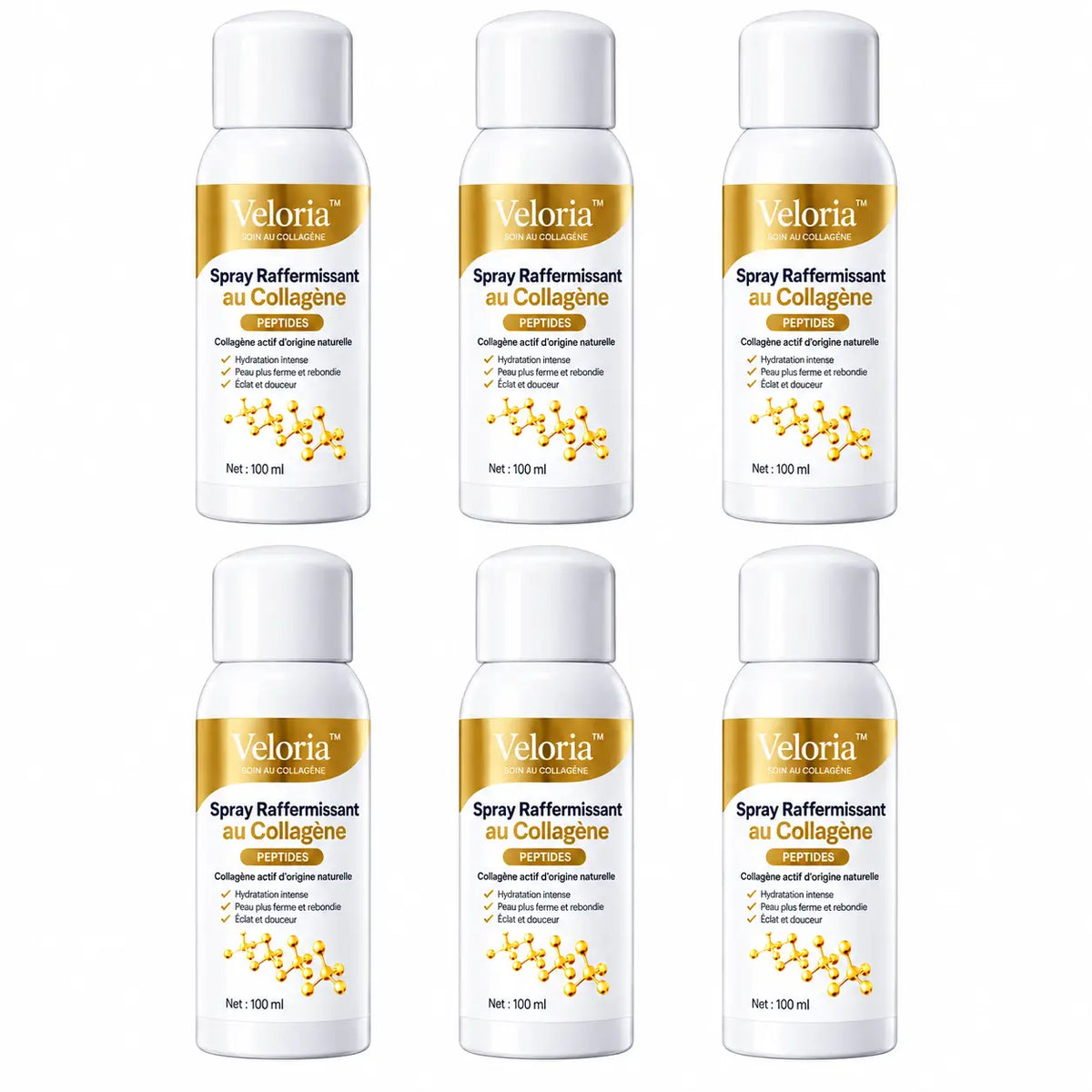 Veloria™ Spray Raffermissant au Collagène | Raffermissez, lissez et hydratez votre peau relâchée en quelques jours !