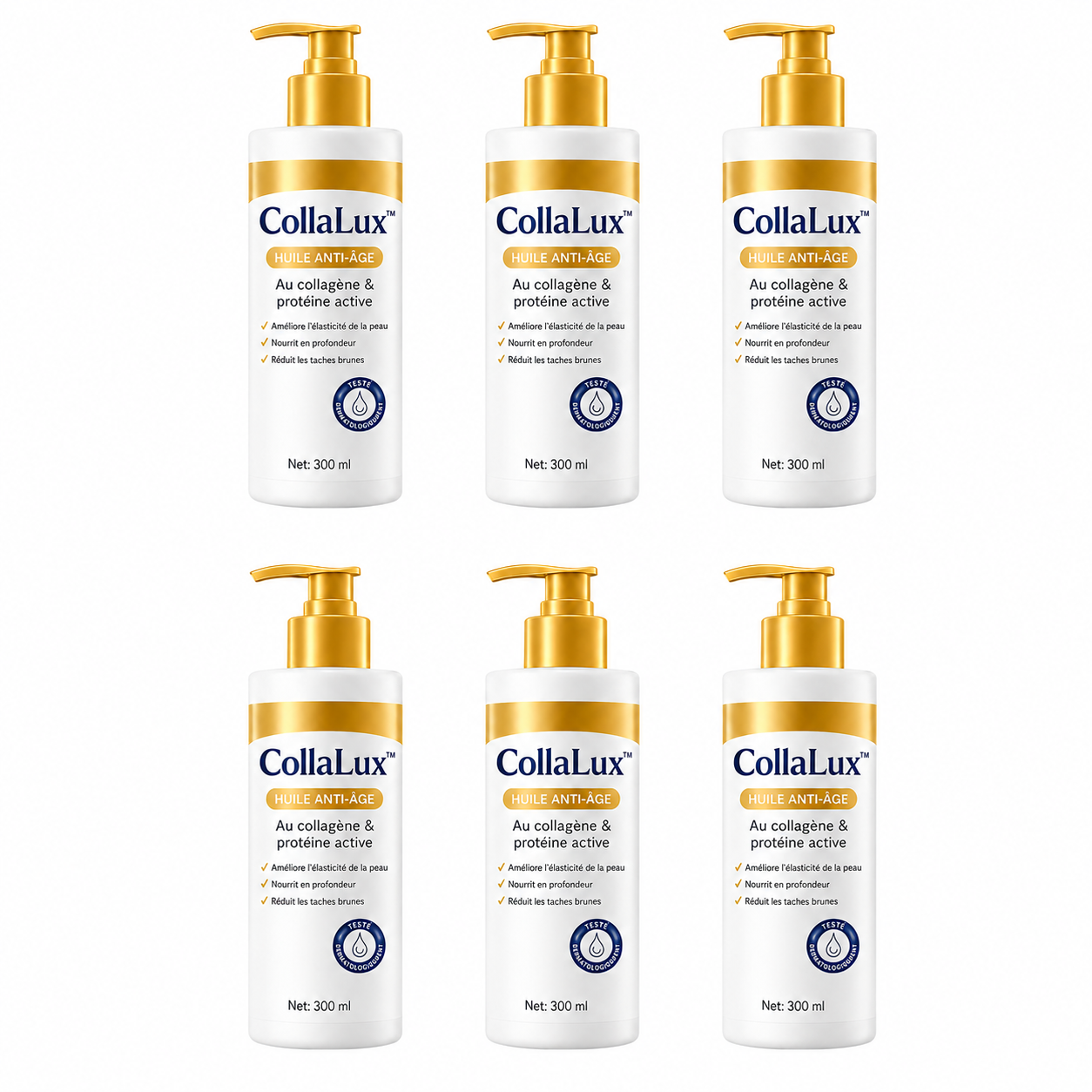 CollaLux™ Huile Anti-Âge | Lifte votre peau et élimine le relâchement jusqu’à 98 % en seulement 24 heures !