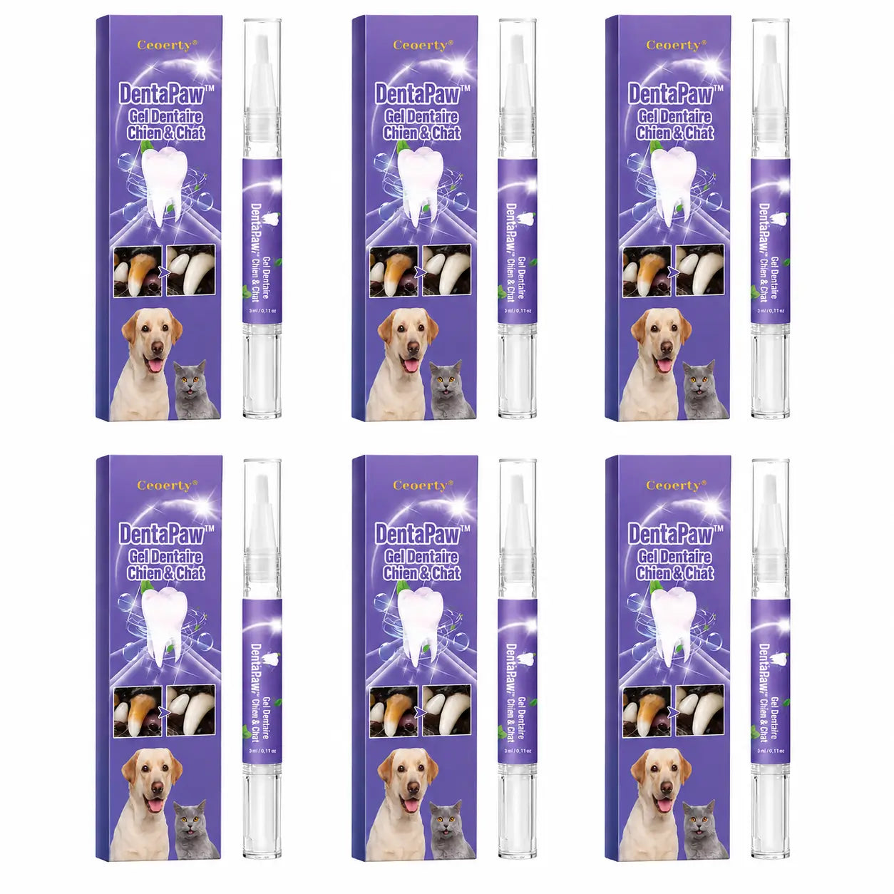 DentaPaw™ Gel Dentaire Chien & Chat | Éliminez la mauvaise haleine et blanchissez ses dents sans brossage pénible !