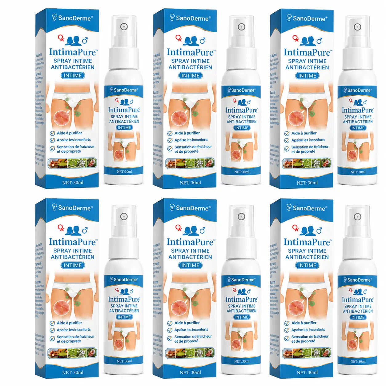 IntimaPure™ Spray Intime Antibactérien | Élimine les démangeaisons et les odeurs de la zone intime en 48 heures !