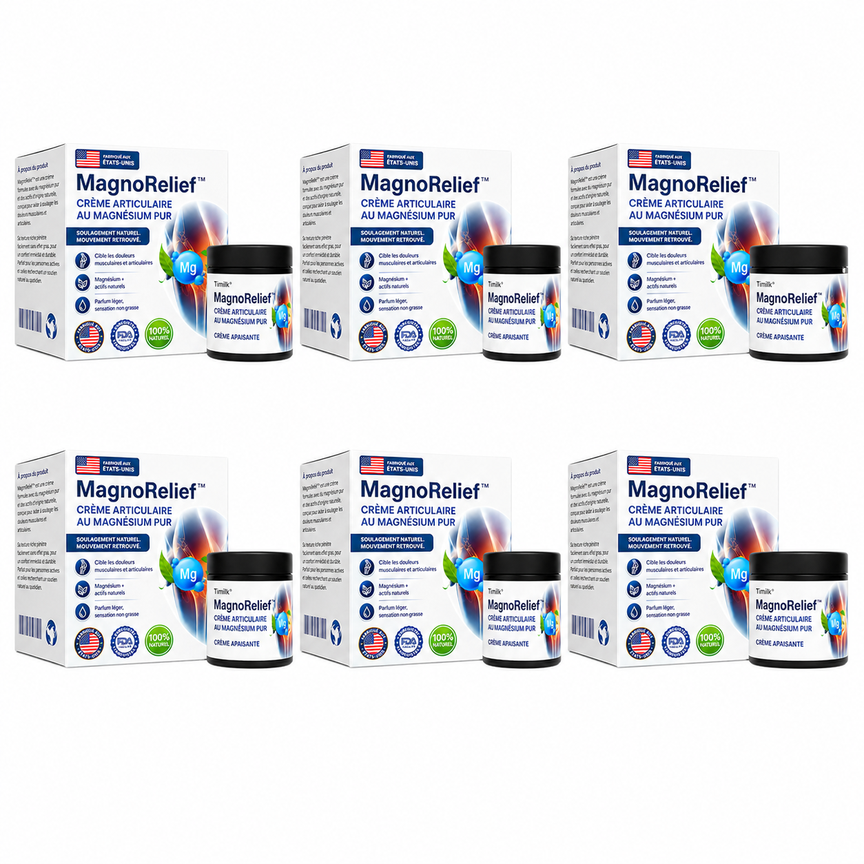 MagnoRelief™ Crème Articulaire au Magnésium Pur | Soulage arthrite et douleurs chroniques en 2 minutes chrono!