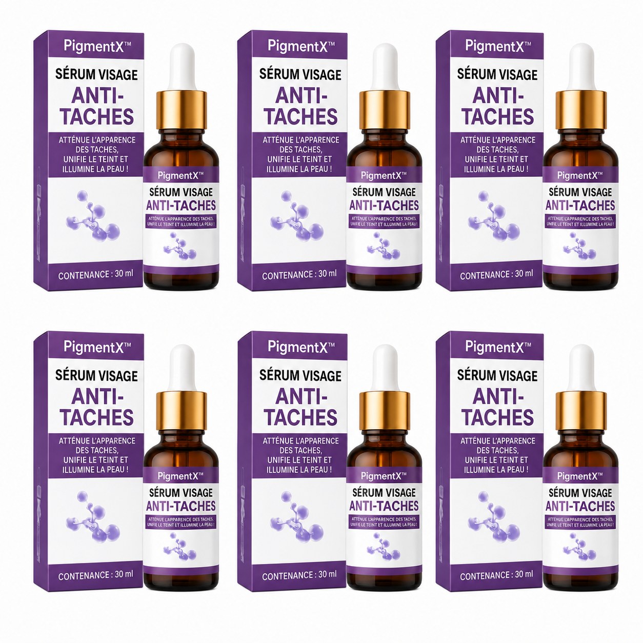 PigmentX™ Sérum Visage Anti-Taches | Élimine les taches, unifie le teint et illumine votre peau en un instant !