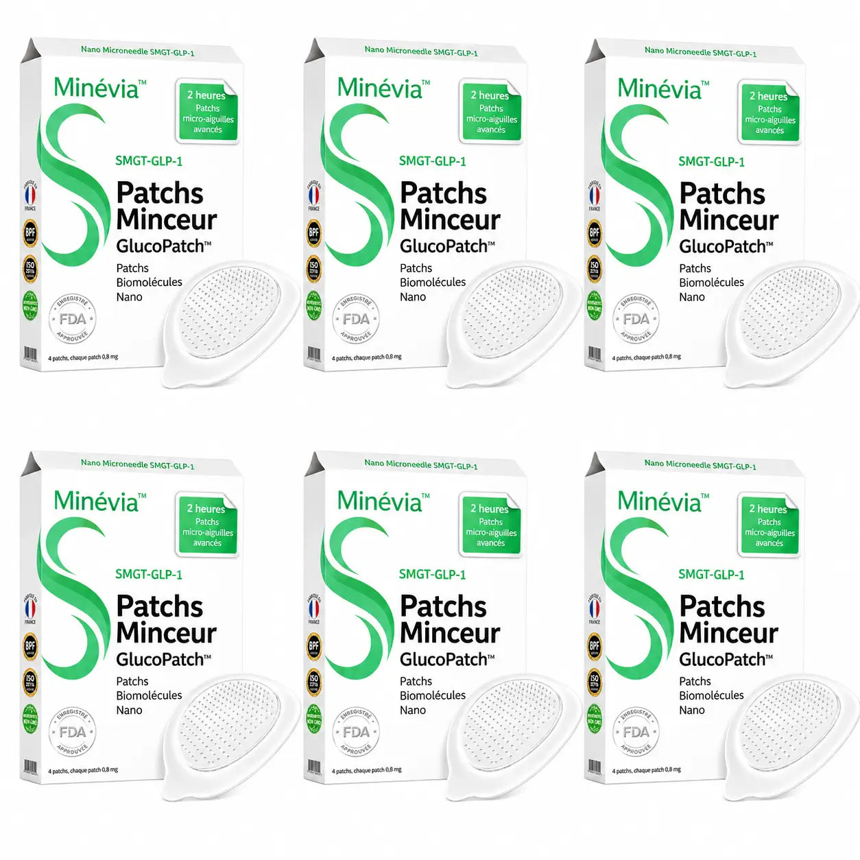 Minévia™ Patchs Minceur Nano Microneedle SMGT-GLP-1 | Élimine les toxines et fait perdre du poids en 10 minutes !
