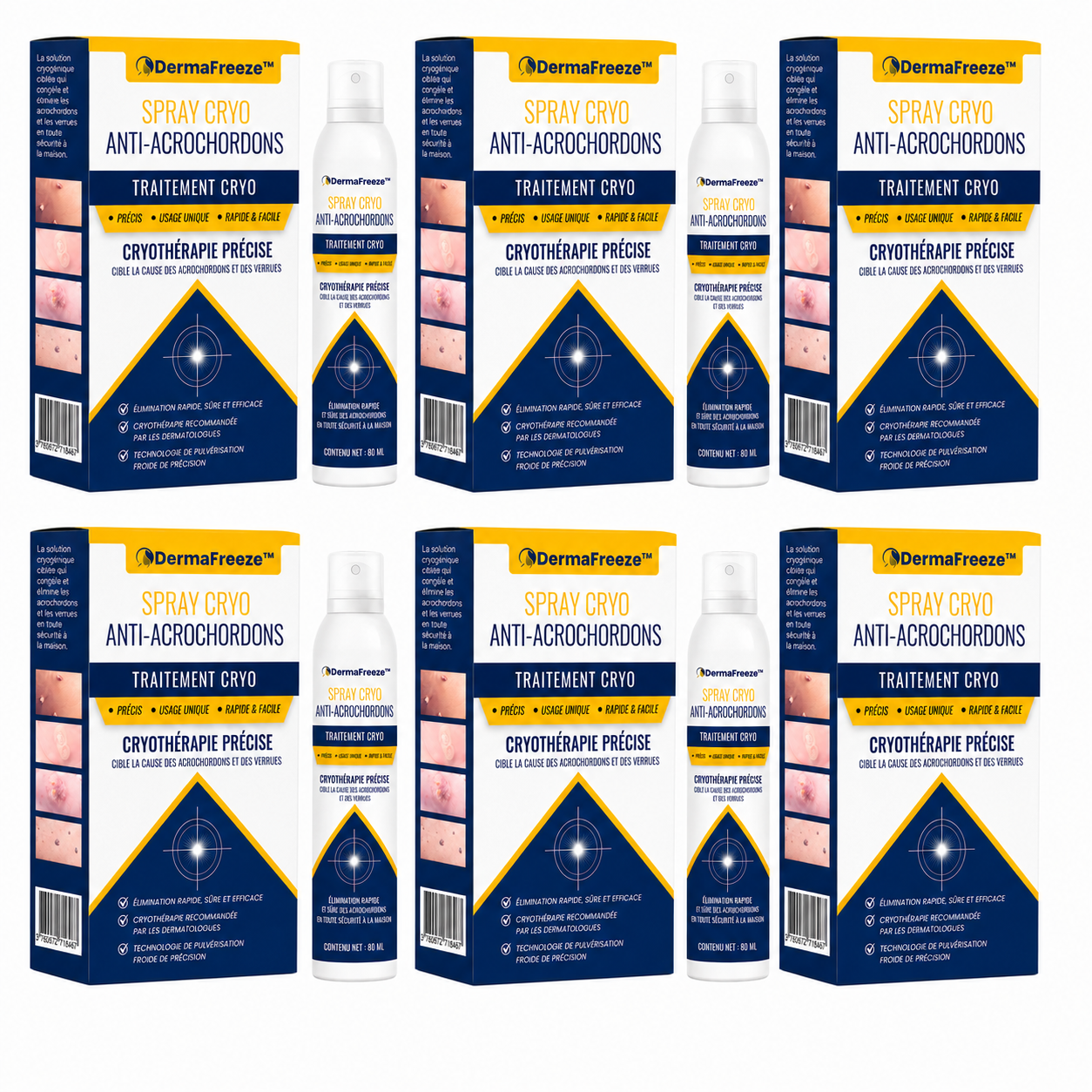 DermaFreeze™ Spray Cryo Anti-Acrochordons | Faites disparaître verrues et petites excroissances sans rendez-vous ni chirurgie !