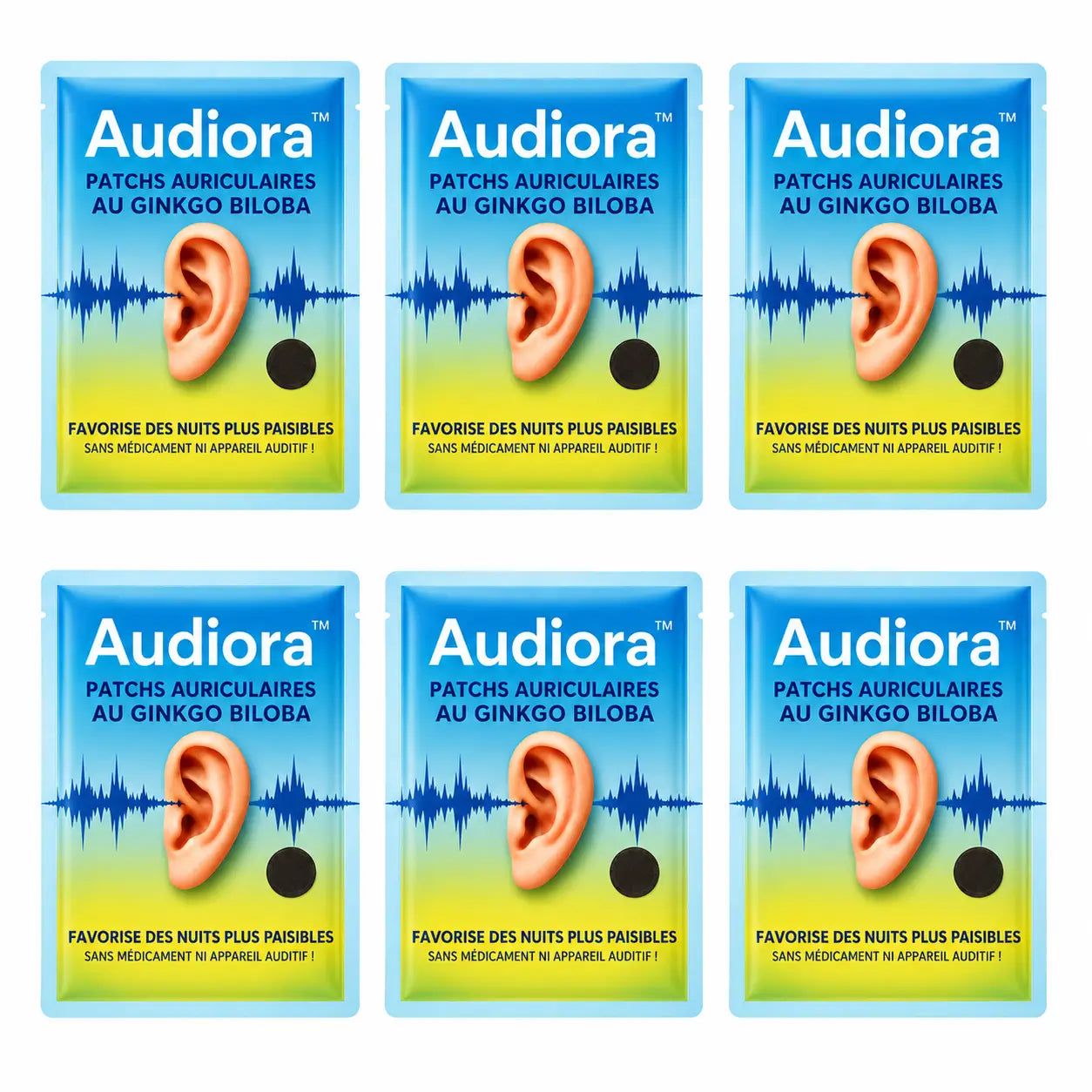 Audiora™ Patchs Auriculaires au Ginkgo Biloba | Élimine les acouphènes en 7 heures – sans médicament ni appareil auditif!
