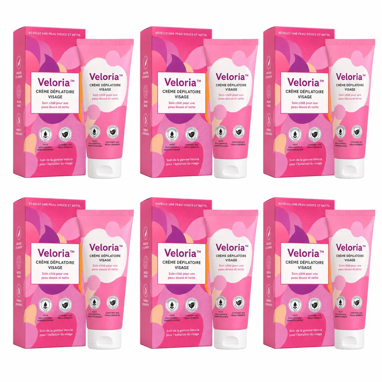Veloria™ Crème Dépilatoire Visage | Éliminez jusqu'à 96 % des poils du visage en 5 minutes !