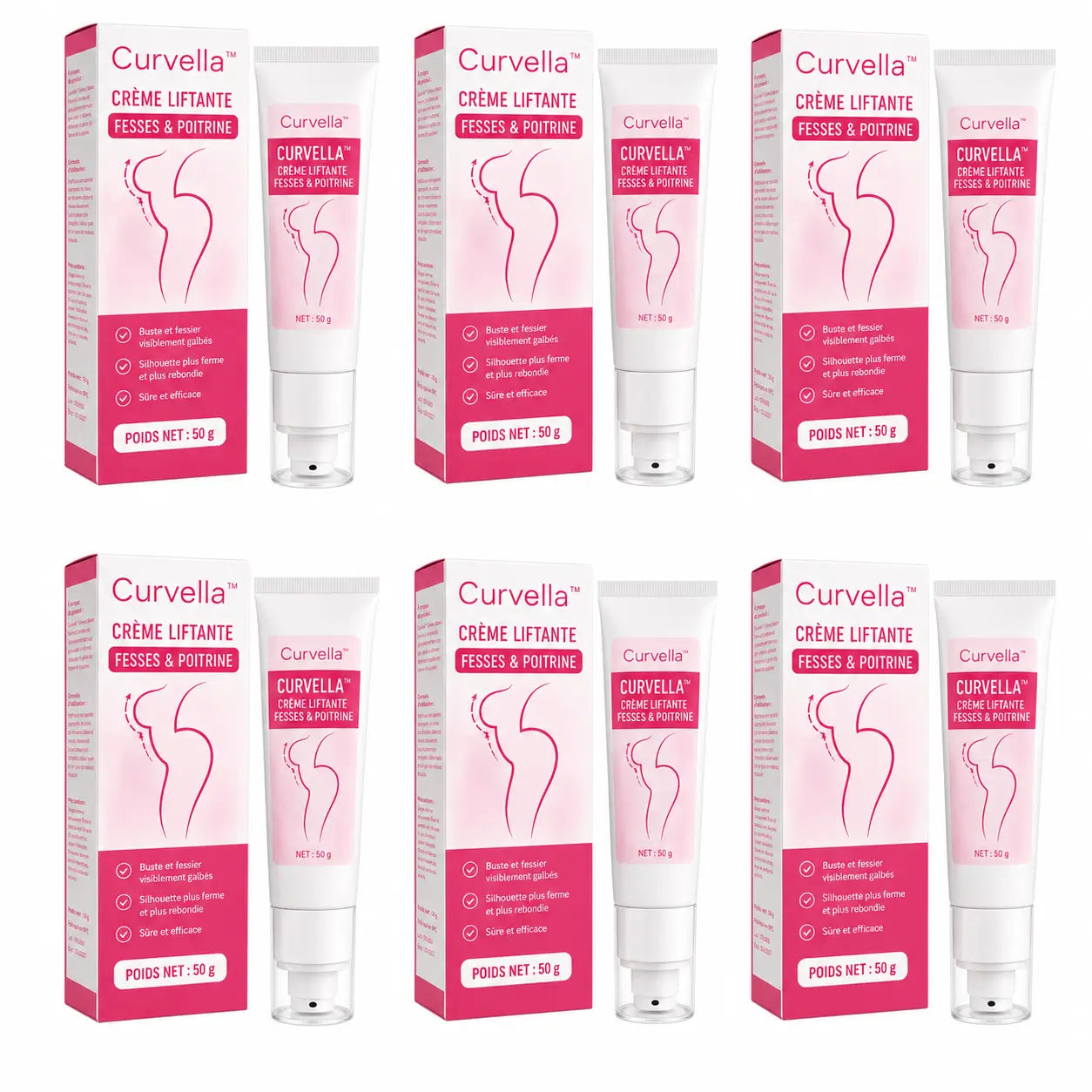 Curvella™ Crème Liftante Fesses & Poitrine | Galbez vos courbes et raffermissez votre silhouette sans sport ni chirurgie !