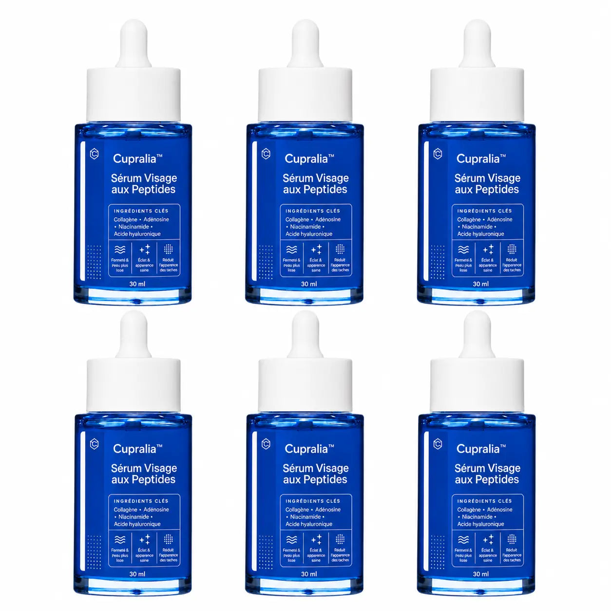 Cupralia™ Sérum Visage aux Peptides | Lissez vos rides et raffermissez votre peau dès les premières gouttes !