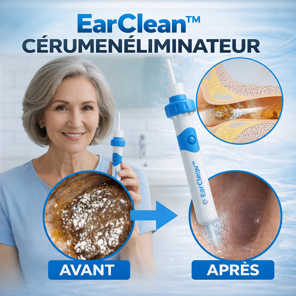 EarClean™ Éliminateur de Cérumen | Éliminez jusqu’à 95 % du cérumen en 60 secondes !