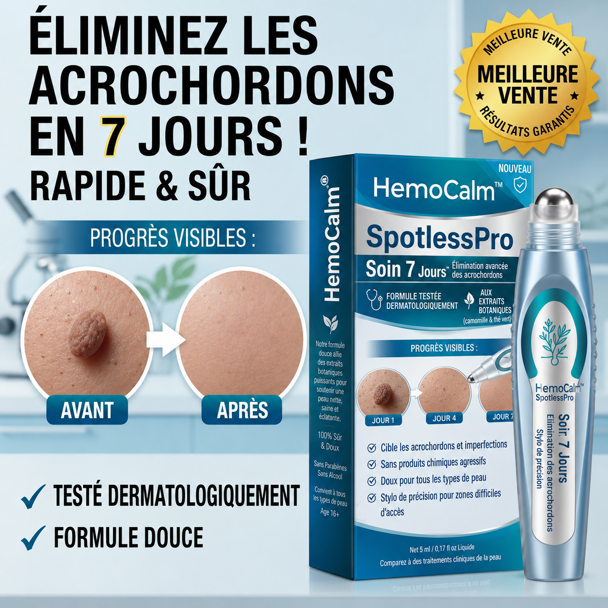 SkinTag™ Roller Anti-Acrochordons & Taches | Faites disparaître les petites excroissances et retrouvez une peau plus lisse sans chirurgie !