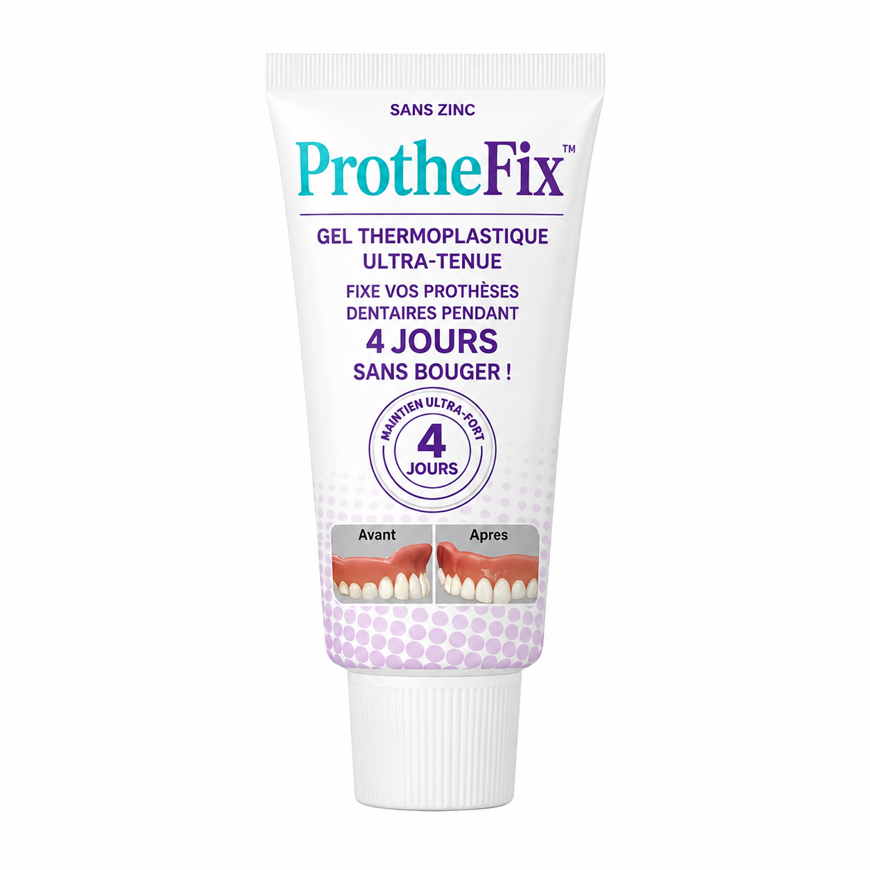 ProtheFix™ Gel Thermoplastique Ultra-Tenue | Fixe vos prothèses dentaires pendant 4 jours sans bouger!