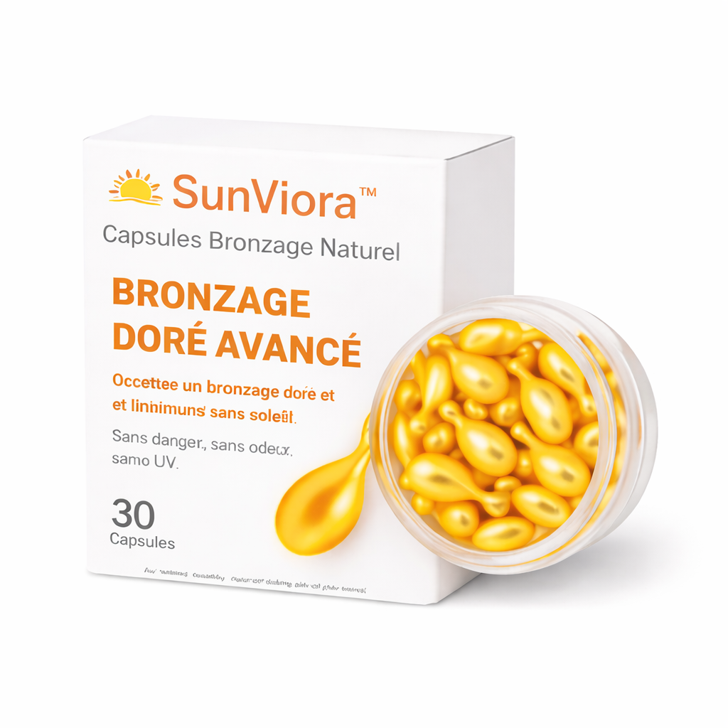 SunViora™ Capsules Bronzage Naturel | Obtenez un bronzage doré et uniforme en seulement 5 jours !
