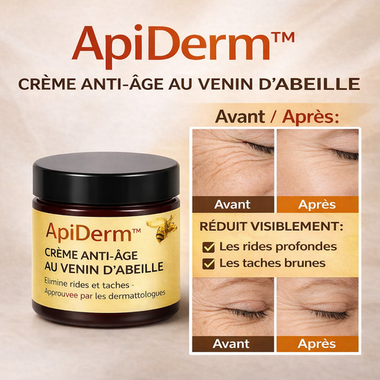 ApiDerm™ Crème Anti-Âge au Venin d’Abeille | Effacez rides et taches en seulement 3 minutes !