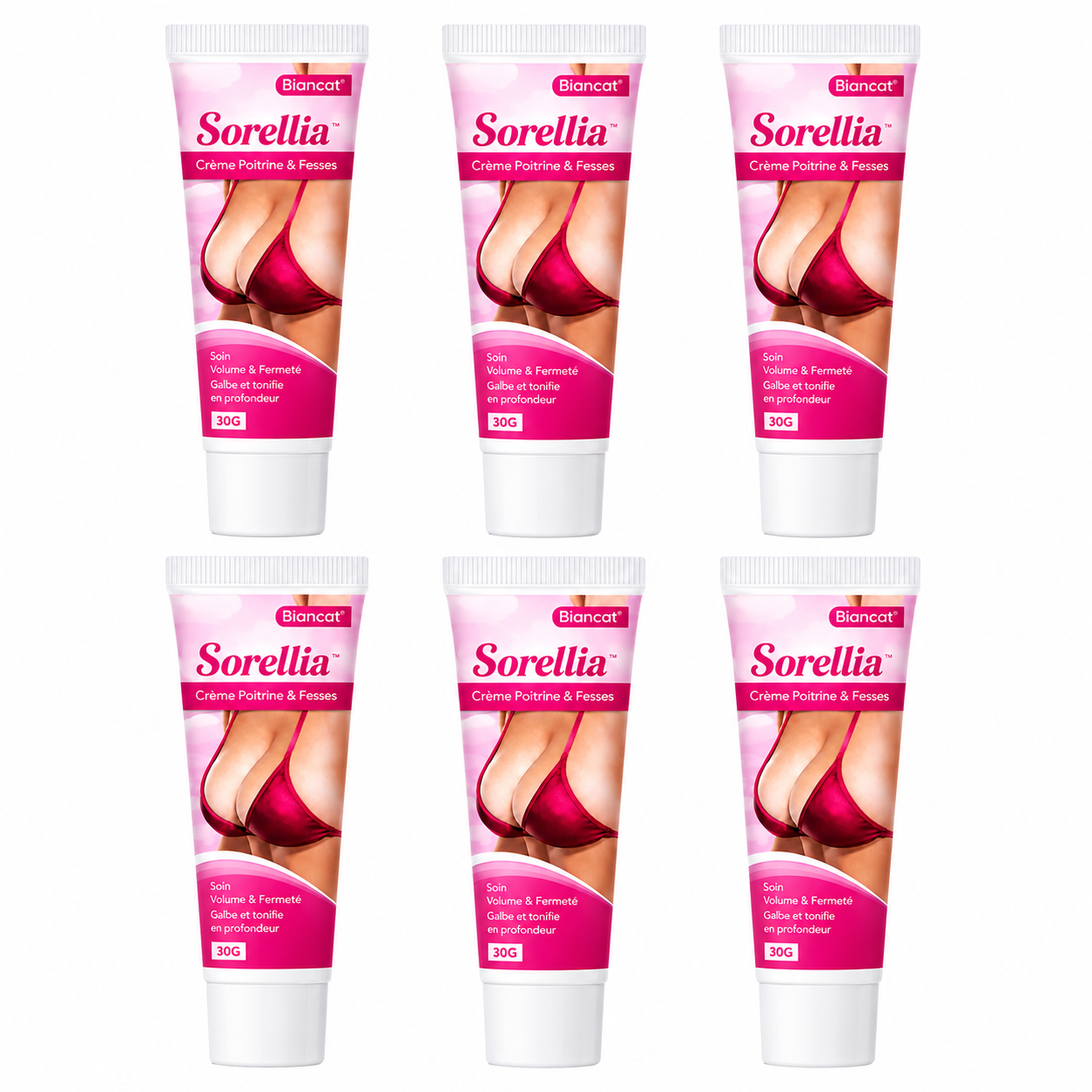 Sorellia™ Crème Poitrine & Fesses | Augmentez vos formes en quelques minutes et affichez un volume irrésistible !