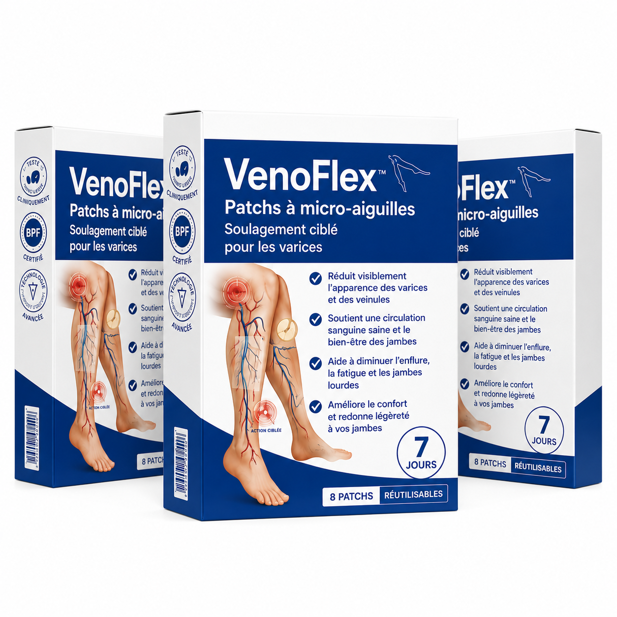 VenoFlex™ Patch Anti-Varices Micro-Aiguilles | Jambes plus légères et veines moins visibles en 7 jours !