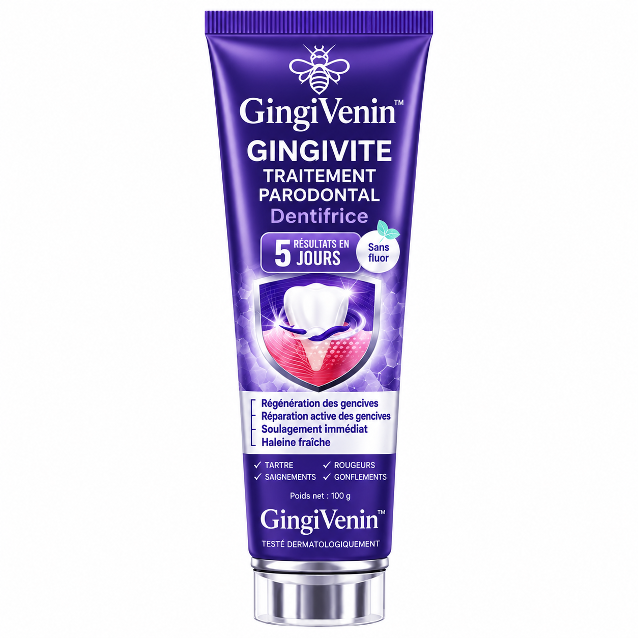 GingiVenin™ Dentifrice Gencives au Venin d’Abeille | Stoppez les saignements et raffermissez vos gencives en 5 jours !