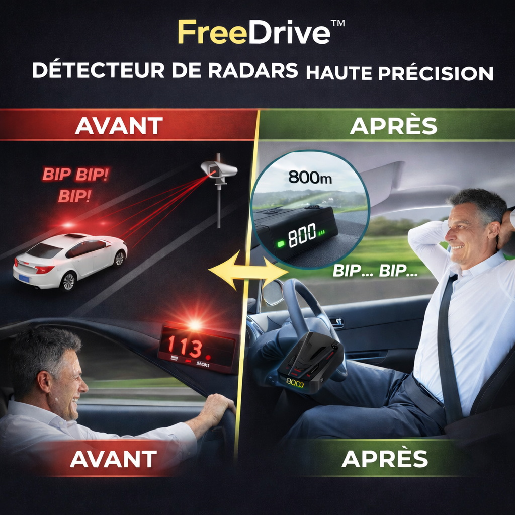 FreeDrive™ Détecteur de Radars Haute Précision | Évitez les amendes et reprenez le contrôle total au volant !