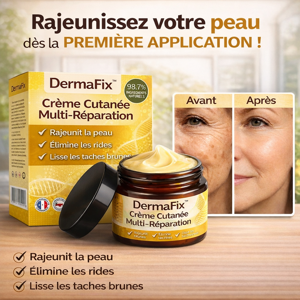 DermaFix™ Crème Cutanée Multi-Réparation | Efface imperfections, cicatrices et plaques dès les premières minutes !