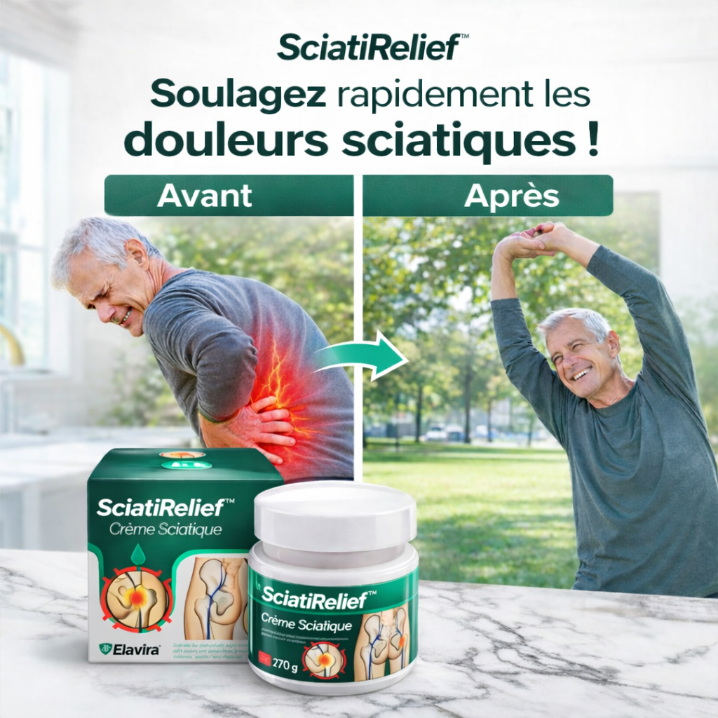 SciatiRelief™ Crème Sciatique | Stoppez la douleur du nerf sciatique jusqu’à 98 % en seulement 3 jours !