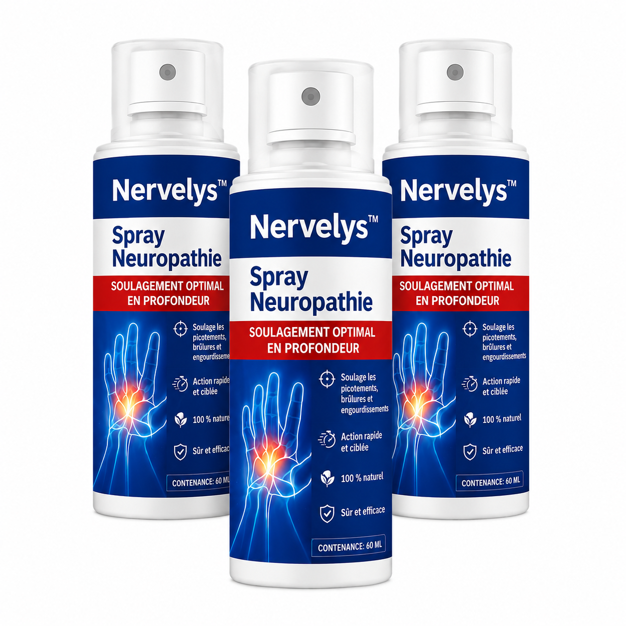 Nervelys™ Spray Neuropathie | Stoppez picotements et engourdissements dès la première application !