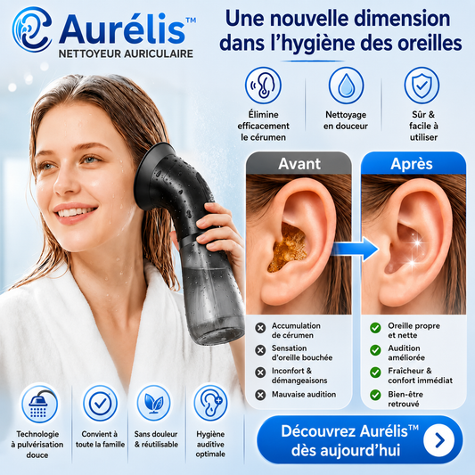 Aurélis™ Nettoyeur Auriculaire | Éliminez le cérumen en profondeur en quelques minutes et retrouvez une audition claire !