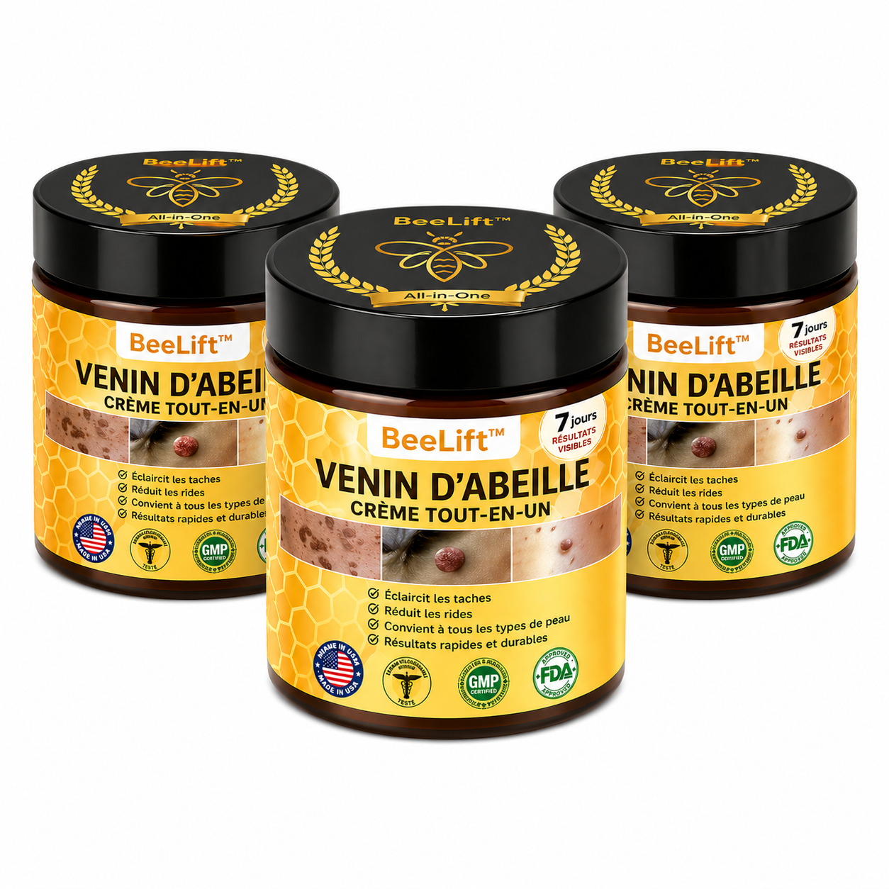 BeeLift™ Crème Venin d’Abeille Anti-Rides | Lifte votre peau et efface les taches en 7 jours chrono!
