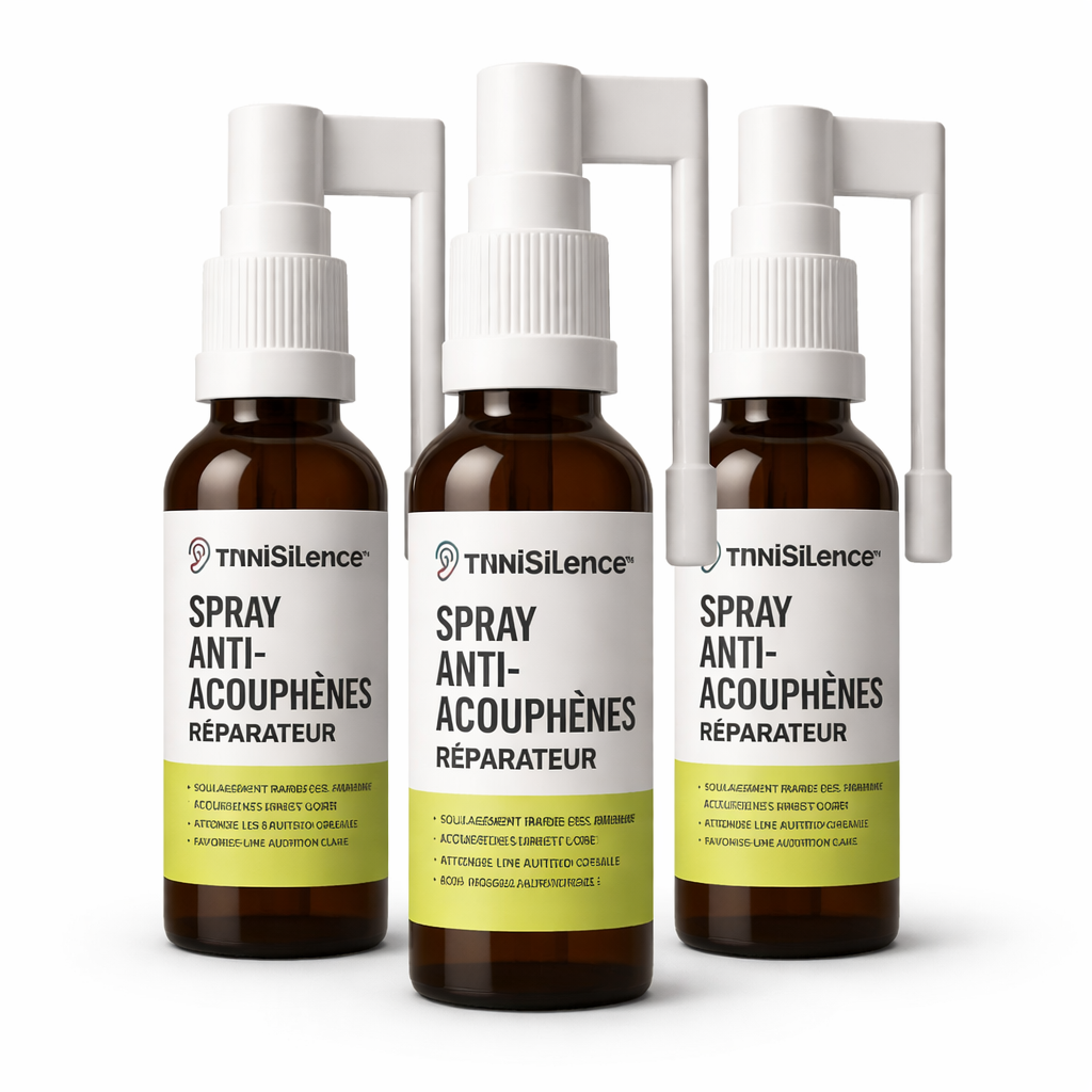 TinniSilence™ Spray Anti-Acouphènes Réparateur | Apaisez les sifflements et retrouvez le silence en seulement 7 jours !
