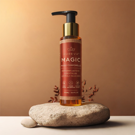 Aureva™ Huile Corporelle Rajeunissante | Peau visiblement plus jeune et plus ferme en quelques minutes !