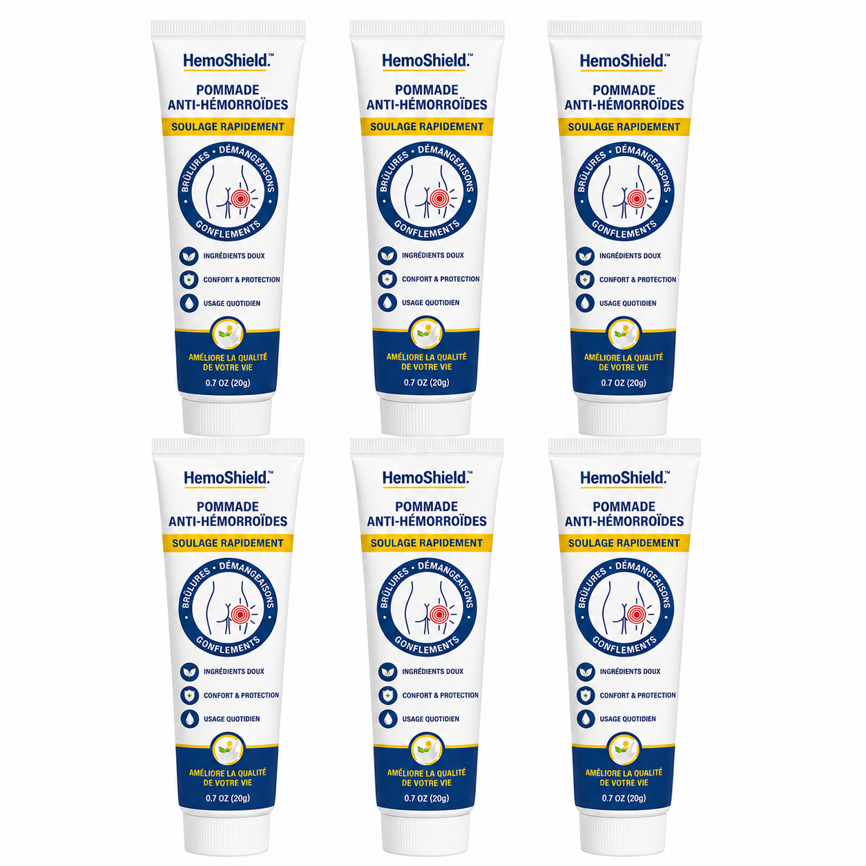 HemoShield™ Pommade Anti-Hémorroïdes | Calmez brûlures, démangeaisons et gonflements dès les premières applications !