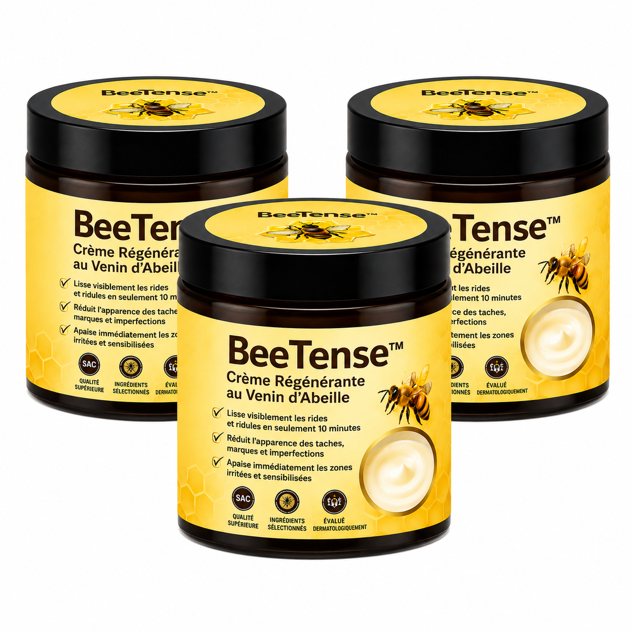 BeeTense™ Crème Régénérante au Venin d’Abeille | Répare, lisse et revitalise votre peau en 10 minutes!